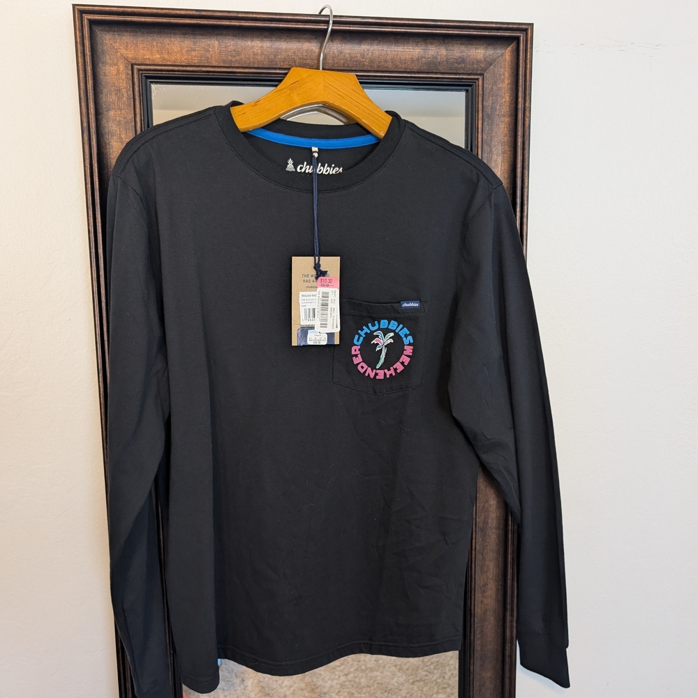 Chubbies Black Long Sleeve with Colorful Logo